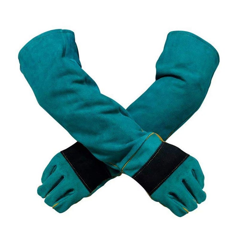 YBB Animal Handling Anti-bite/Scratch Gloves for Dog Cat Bird Parrot Pet (Green) - Image 1